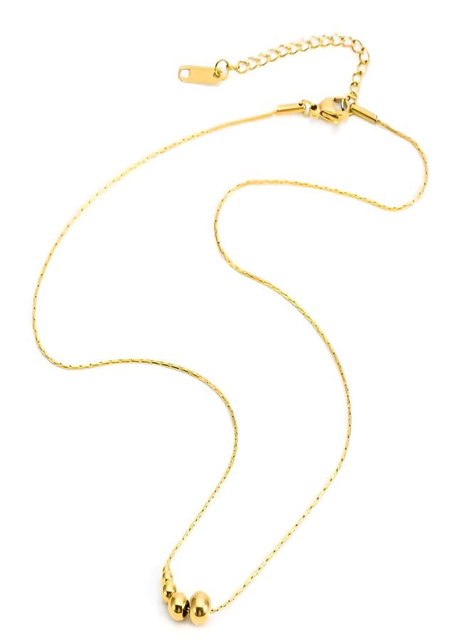 SHAHEEBA Gold Plated Ball Pendant Necklace for Women & Girls - Elegant Minimalist Dainty Chain, Anti-Tarnish, Trendy Korean Style Jewelry for Everyday Wear - Image 1