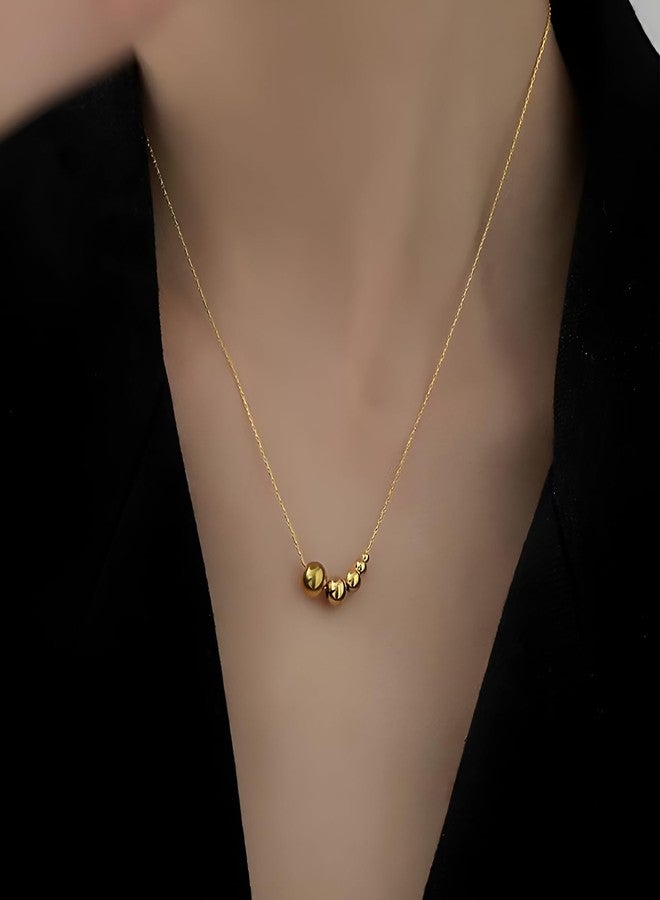 SHAHEEBA Gold Plated Ball Pendant Necklace for Women & Girls - Elegant Minimalist Dainty Chain, Anti-Tarnish, Trendy Korean Style Jewelry for Everyday Wear - Image 3
