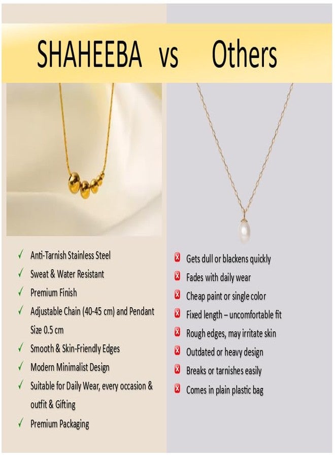 SHAHEEBA Gold Plated Ball Pendant Necklace for Women & Girls - Elegant Minimalist Dainty Chain, Anti-Tarnish, Trendy Korean Style Jewelry for Everyday Wear - Image 5