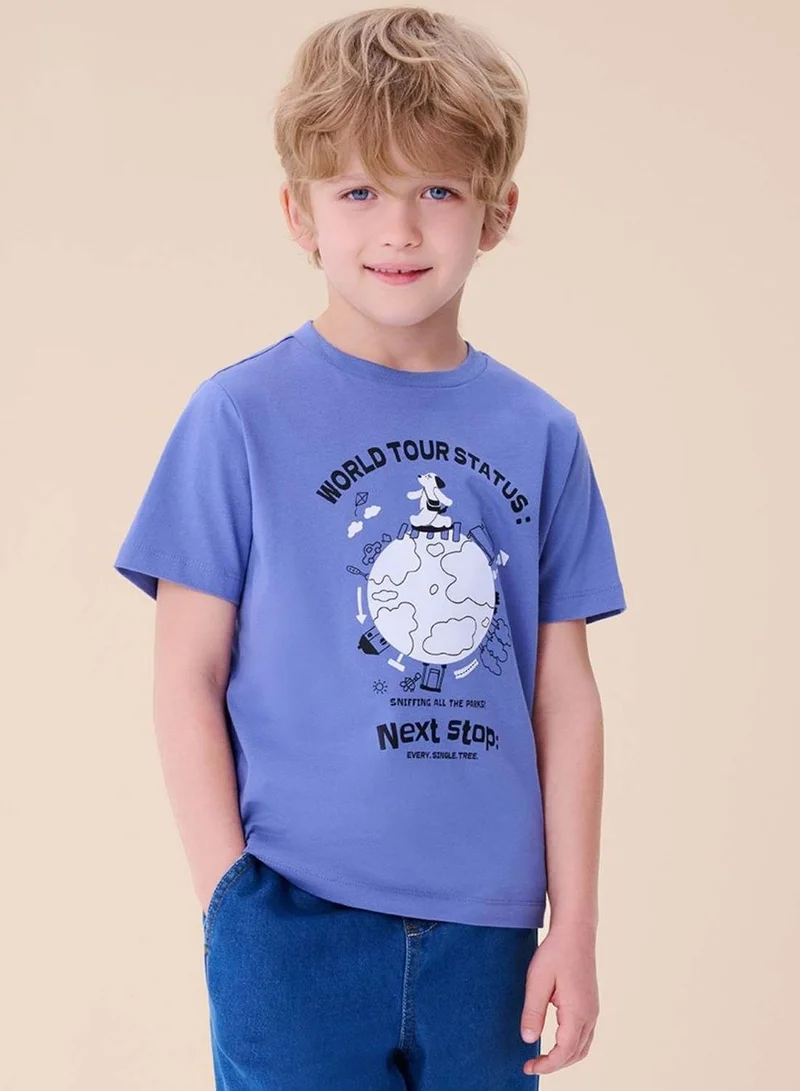 Kids Regular Cotton Graphic Print Regular Fit Tee