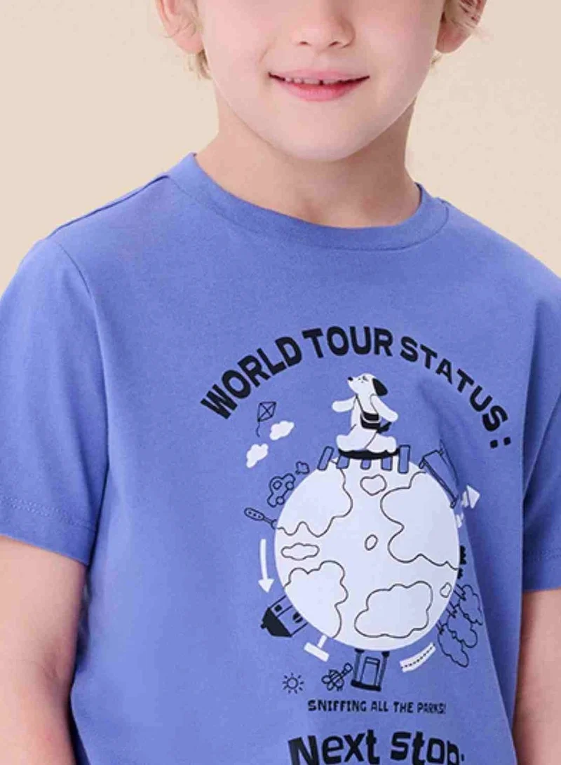 Giordano  Kids Regular Cotton Graphic Print Regular Fit Tee  | Best Price UAE