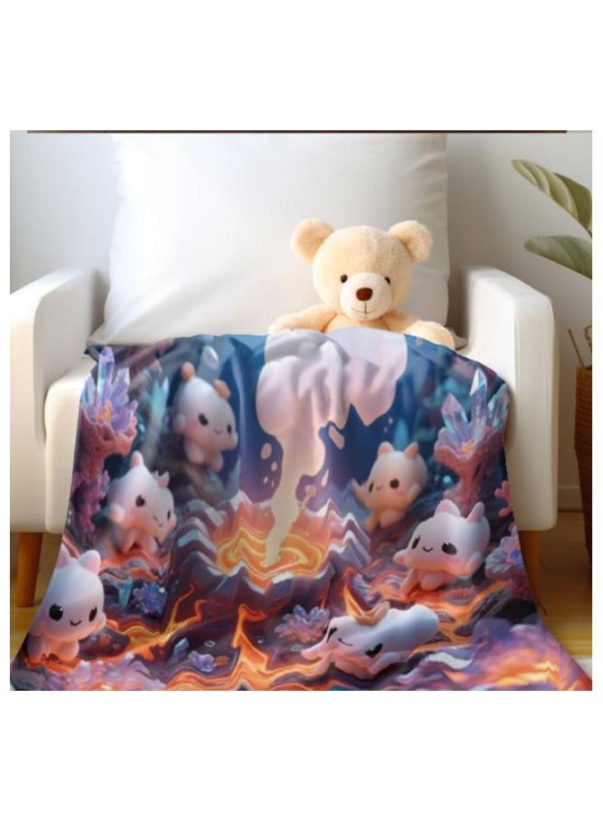 عام بطانية رقيقة من الفانيلا الكرتونية للأطفال أو الطلاب (دافئة ومريحة ومناسبة للنوم والألعاب) 100 سم * 150 سم - 684 - Image 5