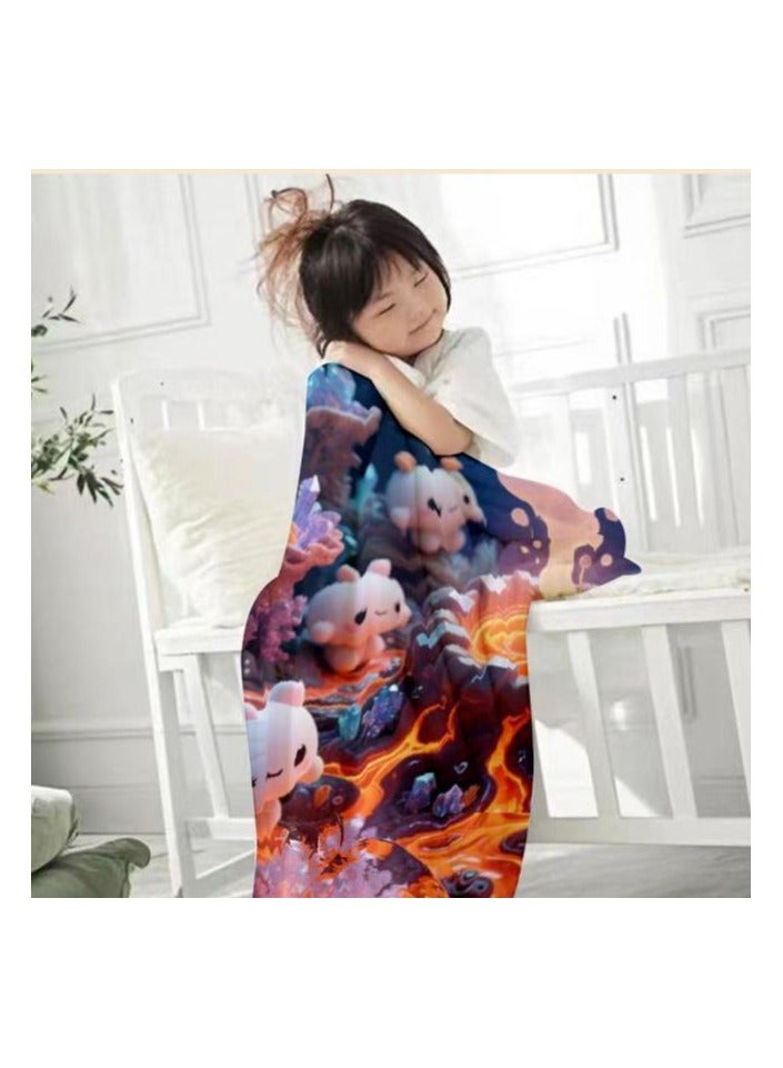 عام بطانية رقيقة من الفانيلا الكرتونية للأطفال أو الطلاب (دافئة ومريحة ومناسبة للنوم والألعاب) 100 سم * 150 سم - 684 - Image 4