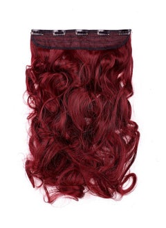 SWACC SWACC 20" Women 3/4 Full Head Instant One Piece Curly Body Wave Heat Resistance Synthetic Clip in Hair Extension (Wine Red)  - Image 1