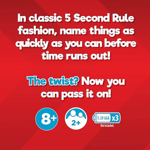5 Second Rule لعبة 5 ثواني - لعبة عائلية - عصا التتابع الإلكترونية - اصرخ بها ومررها بسرعة! - للاعبين من 2 أو أكثر، للأطفال من سن 8 سنوات وما فوق - Image 3