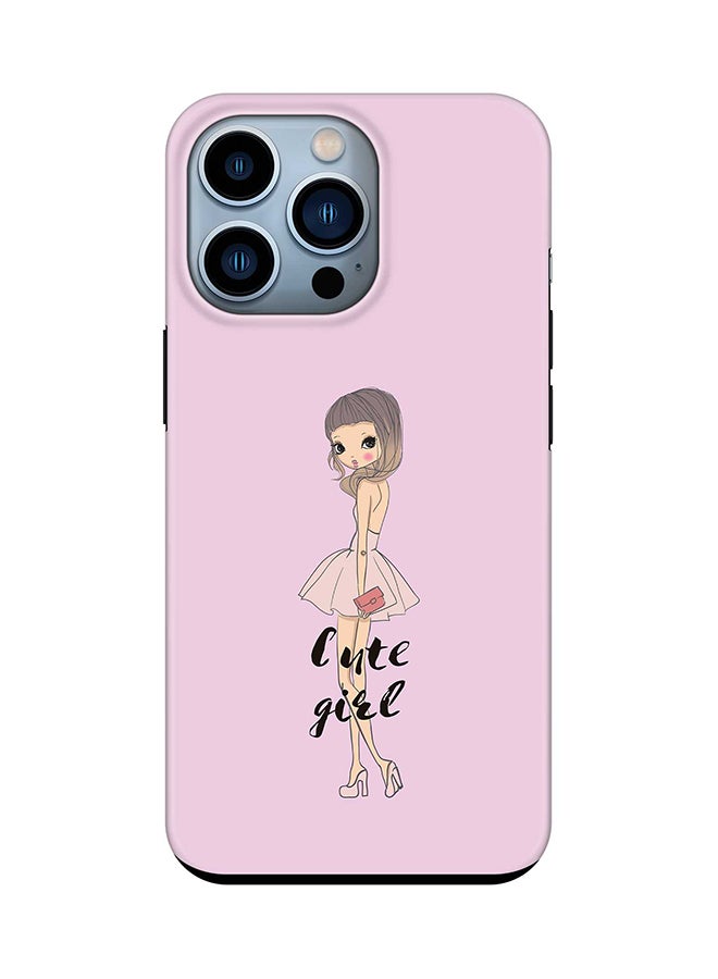 Tough Pro Series Case for Apple iPhone 14 Pro Dual Layer hybrid PC & TPU Customized Mobile Cover Shield with inner TPU protection Matte Finish - Coy Cute Girl