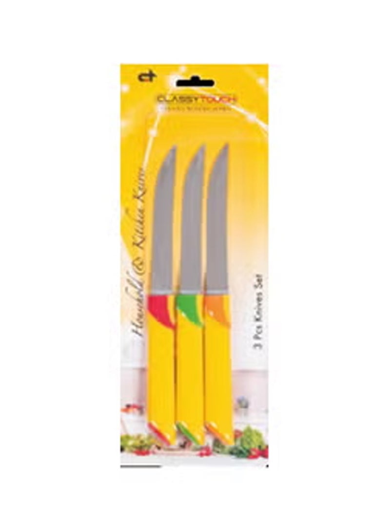 كلاسي تاتش طقم سكاكين 3 قطع أصفر 30x12x3.5 سم