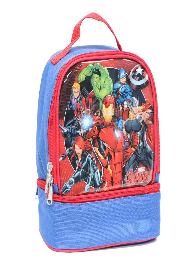 روز علبة غداء قبة مزدوجة المقصورات من Ruz Avengers، أحمر/أزرق - Image 1
