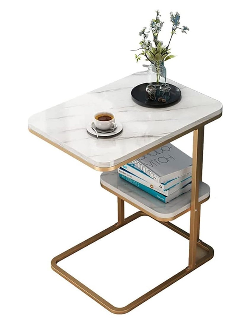 JOMILA Round Side End Table 2 Layer Sofa Table Metal Corner Table Coffee Snack Tray Table Snack Accent Table Anti-Rusty for Outdoor and Indoor Use  - Image 1