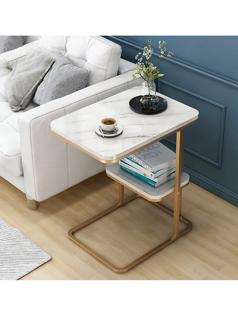 JOMILA Round Side End Table 2 Layer Sofa Table Metal Corner Table Coffee Snack Tray Table Snack Accent Table Anti-Rusty for Outdoor and Indoor Use  - Image 4