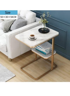 JOMILA Round Side End Table 2 Layer Sofa Table Metal Corner Table Coffee Snack Tray Table Snack Accent Table Anti-Rusty for Outdoor and Indoor Use  - Image 2