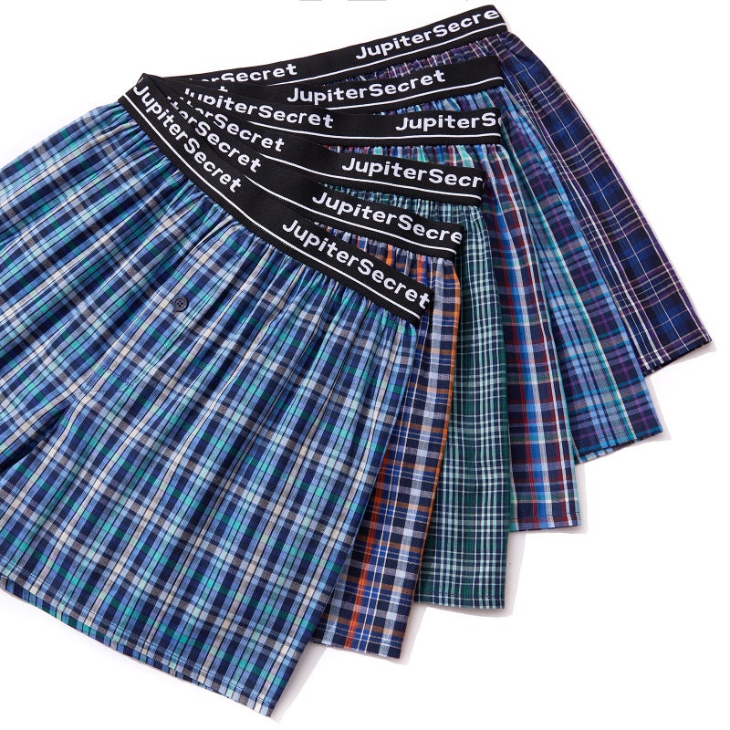 JupiterSecret Men's Boxers Underwear 100% Cotton Woven Boxers for Men Pack Boxer Shorts Assorted Colors - Image 4