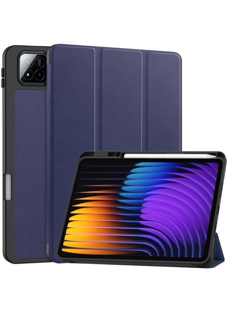 جراب متوافق مع جهاز Xiaomi Pad 8 / Pad 8 Pro 11.2، غطاء قلاب ثلاثي الطيات من الجلد الصناعي PU رفيع مع ظهر من مادة TPU ناعمة، غطاء مقاوم للصدمات لجهاز Xiaomi Pad 8 / Xiaomi Pad 8 Pro - Image 1
