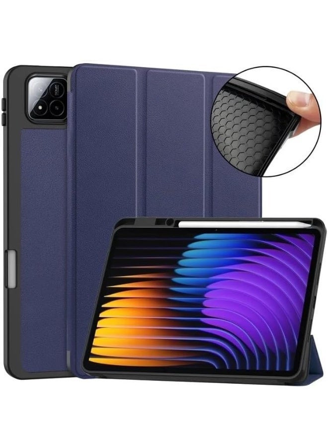 جراب متوافق مع جهاز Xiaomi Pad 8 / Pad 8 Pro 11.2، غطاء قلاب ثلاثي الطيات من الجلد الصناعي PU رفيع مع ظهر من مادة TPU ناعمة، غطاء مقاوم للصدمات لجهاز Xiaomi Pad 8 / Xiaomi Pad 8 Pro - Image 4