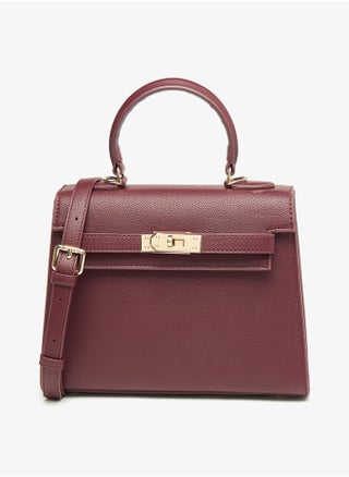 Women Solid Satchel Bag with Detachable Strap and Button Closure - pzsku/ZC508B06C2BA795D4A989Z/45/_/1723194713/39434504-149e-4a91-9a7f-0382f19c9138