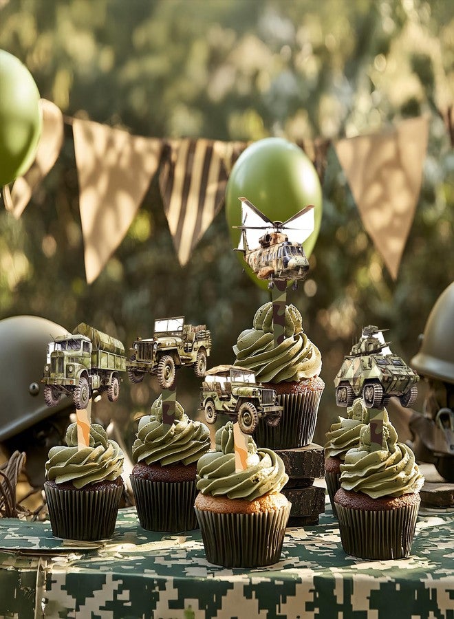 BonBeeDesign 40 PCS Army Cupcake Toppers - Image 4
