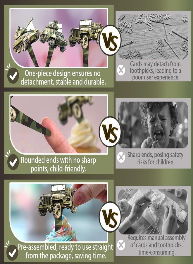 BonBeeDesign 40 PCS Army Cupcake Toppers - Image 3