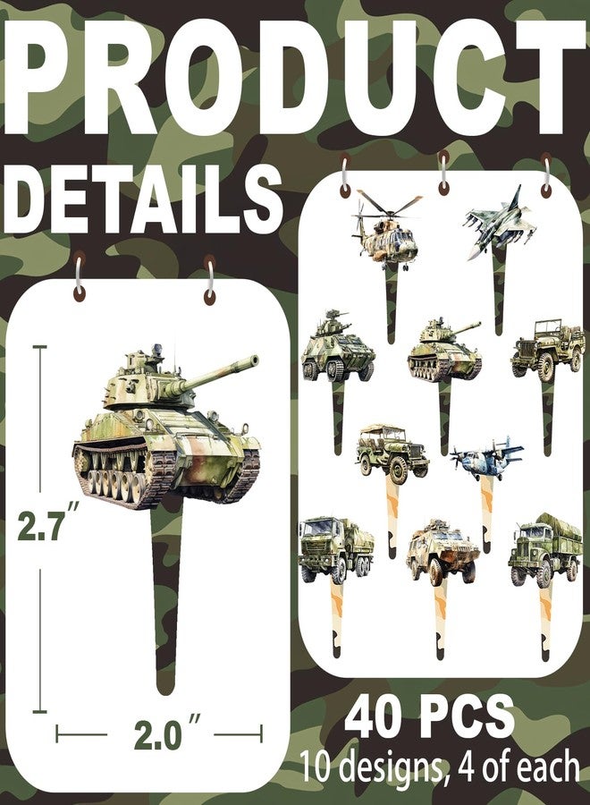 BonBeeDesign 40 PCS Army Cupcake Toppers - Image 2