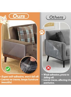Dominy Anti Cat Scratch Furniture Protector 236 x 12 Inch Large Couch Protector for Cats Single-Sided Sticky Couch Protector Clear Couch Corner Guards Tape for Furniture Couch Sofa Door Walls  - Image 3