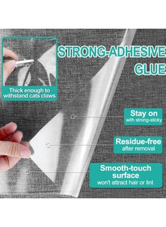 Dominy Anti Cat Scratch Furniture Protector 236 x 12 Inch Large Couch Protector for Cats Single-Sided Sticky Couch Protector Clear Couch Corner Guards Tape for Furniture Couch Sofa Door Walls  - Image 4