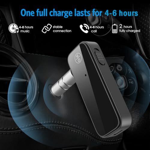JXTZ Aux Bluetooth 5.3 Adapter for Car, 2 in 1 Wireless Bluetooth Transmitter and Receiver for Headphones Car Home Audio Speaker, Portable 3.5mm Wireless Audio Receiver, Hands-Free Call - Image 3