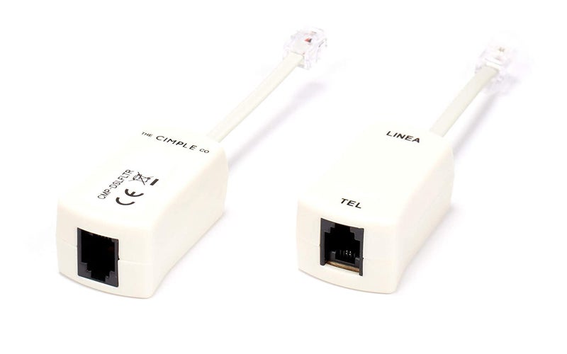 THE CIMPLE CO 2 Wire, 1 Line DSL Filter - for Removing Noise and Other Problems from DSL Related Phone Lines - 2 Pack - Image 1