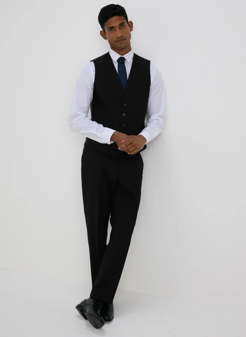 Matalan Taylor & Wright Panama Black Tailored Fit Suit Waistcoat