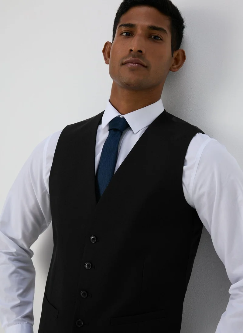 Matalan Taylor & Wright Panama Black Tailored Fit Suit Waistcoat