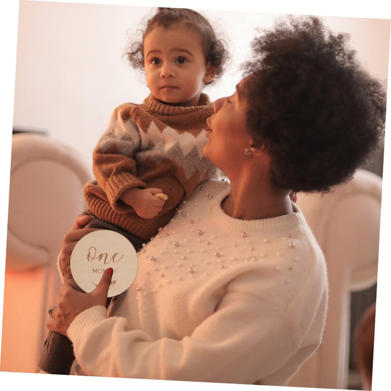 Wooden Growth Discs For Newborn Monthly Photo Props 10x10x0 2cm First Year Memories - Image 4