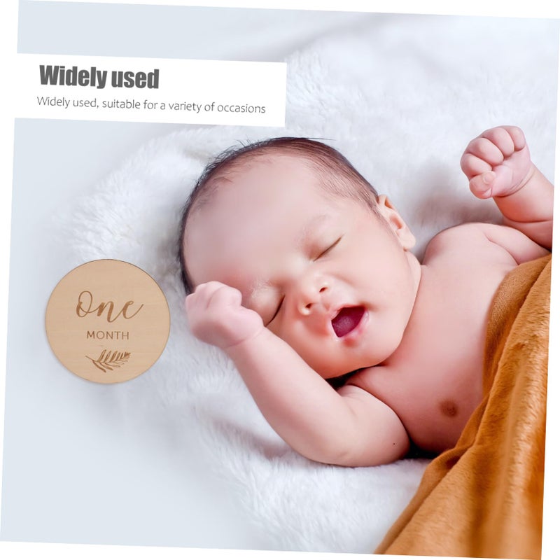 Wooden Growth Discs For Newborn Monthly Photo Props 10x10x0 2cm First Year Memories - Image 5