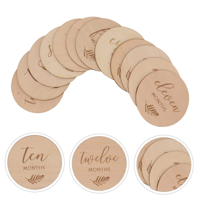 Wooden Growth Discs For Newborn Monthly Photo Props 10x10x0 2cm First Year Memories - Image 3
