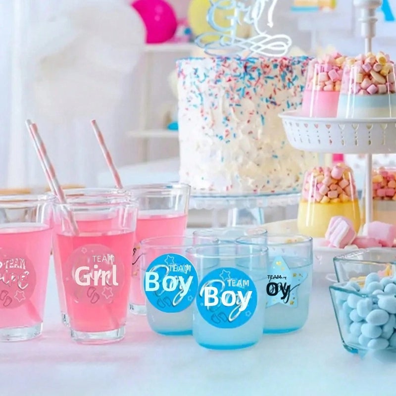Boys and girls gender sticker roll 2.5cm detachable waterproof round happy holiday  label - Image 4