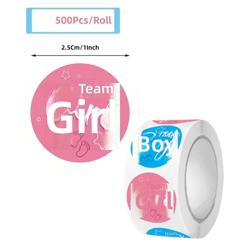 Boys and girls gender sticker roll 2.5cm detachable waterproof round happy holiday  label - Image 2
