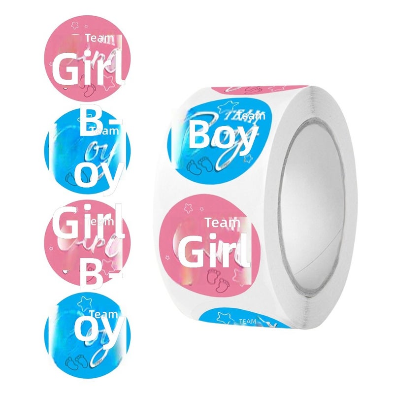 Boys and girls gender sticker roll 2.5cm detachable waterproof round happy holiday  label - Image 1