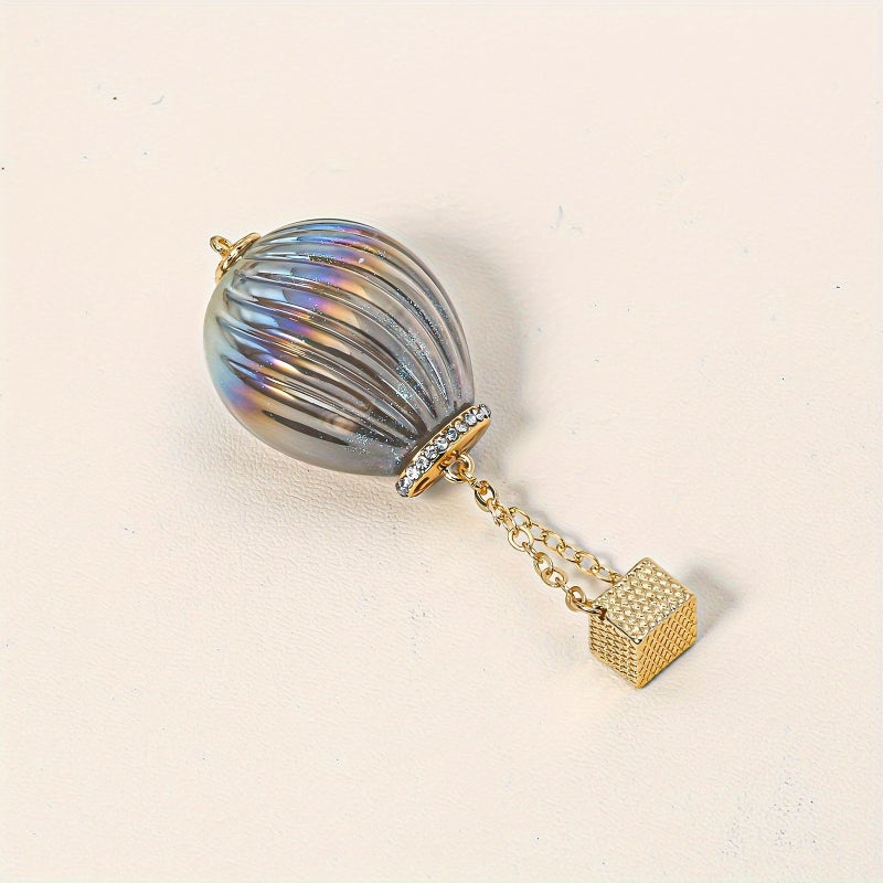 Light Violet Copper And Rhinestone Hot Air Balloon Pendant For Necklace Keychain Craft Jewelry Making - Image 5
