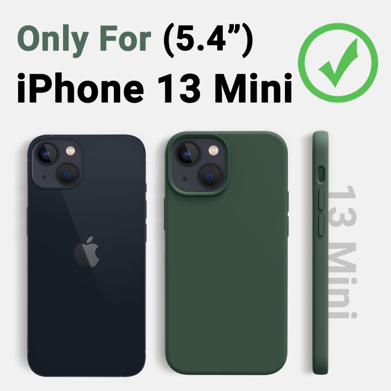 AOTESIER Magnetic for iPhone 13 Mini Case, [Compatible with MagSafe][Military Shockproof Protection] Silicone Case with Soft Microfiber Lining, Camera & Screen Protection 5.4 inch, Alpine Green - Image 2
