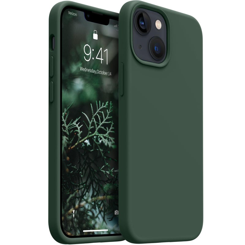 AOTESIER Magnetic for iPhone 13 Mini Case, [Compatible with MagSafe][Military Shockproof Protection] Silicone Case with Soft Microfiber Lining, Camera & Screen Protection 5.4 inch, Alpine Green - Image 1