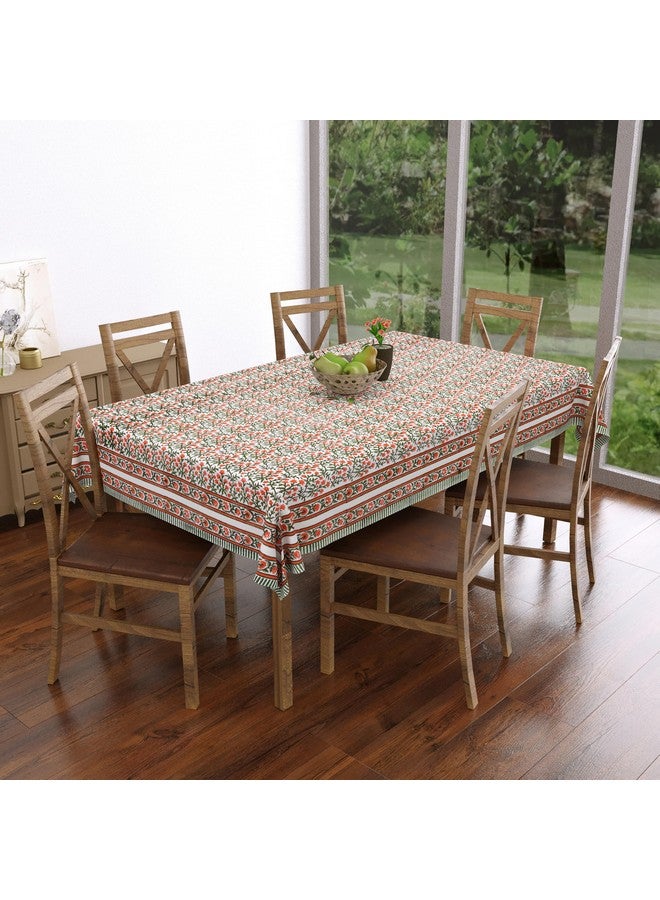 BLOCKS OF INDIA Cotton Hand Block Print Rectangular Table Cloth For 6 Seater Dining Table (60 Inch X 90 Inch) (Jaal) - Image 2
