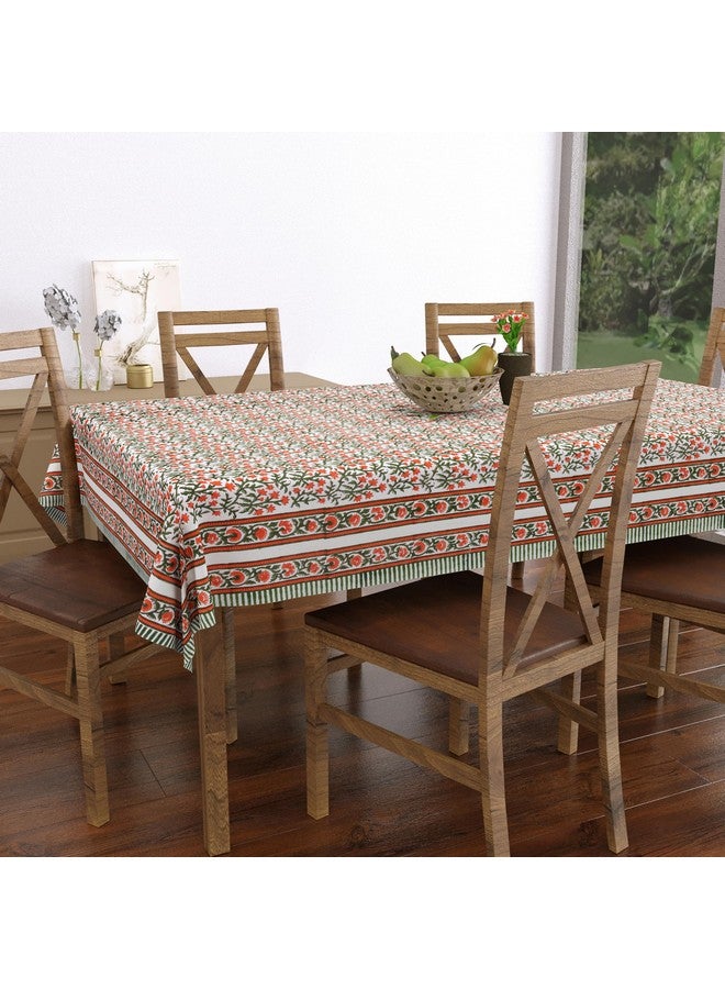 BLOCKS OF INDIA Cotton Hand Block Print Rectangular Table Cloth For 6 Seater Dining Table (60 Inch X 90 Inch) (Jaal) - Image 4