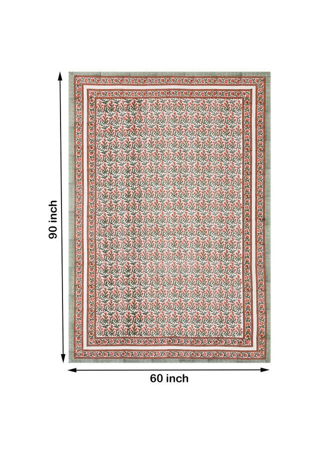 BLOCKS OF INDIA Cotton Hand Block Print Rectangular Table Cloth For 6 Seater Dining Table (60 Inch X 90 Inch) (Jaal) - Image 3