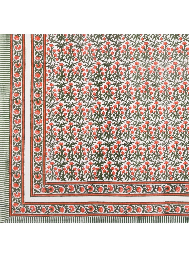 BLOCKS OF INDIA Cotton Hand Block Print Rectangular Table Cloth For 6 Seater Dining Table (60 Inch X 90 Inch) (Jaal) - Image 5