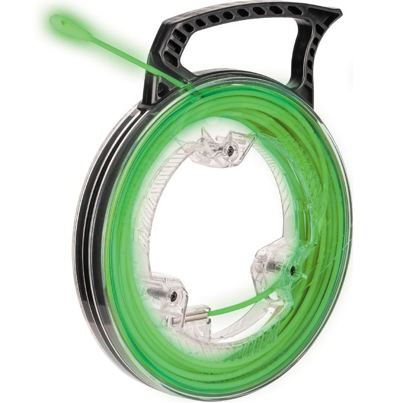 Klein Tools 50660 Glow In The Dark Fish Tape Fiberglass with Nylon Tip and StainlessSteel Connector for Fish Rod Attachments 40Foot - Image 2