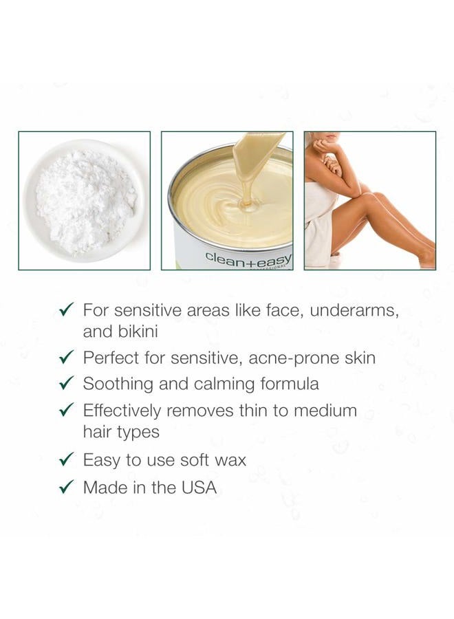 Clean + Easy Zinc Oxide Ultra Sensitive Soft Wax for Hair Removal - Depilatory Wax for Sensitive Skin, Removes Fine to Medium Hair, DIY Waxing, 14oz - Image 4