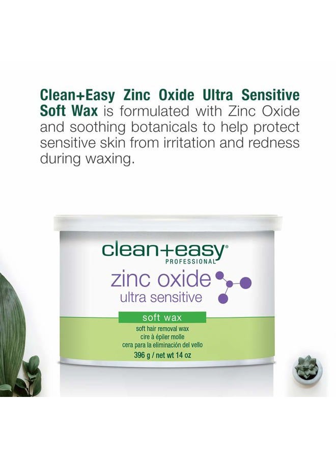 Clean + Easy Zinc Oxide Ultra Sensitive Soft Wax for Hair Removal - Depilatory Wax for Sensitive Skin, Removes Fine to Medium Hair, DIY Waxing, 14oz - Image 3