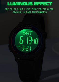 Sanda Unisex Multifunctional Electronic Watch Fashion Glow-In-The-Dark With Alarm Clock 6158 Black  - Image 3