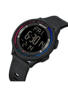 Sanda Unisex Multifunctional Electronic Watch Fashion Glow-In-The-Dark With Alarm Clock 6158 Black  - Image 1