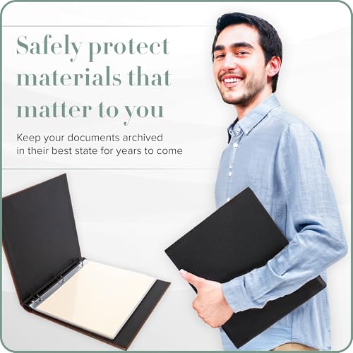 Gallery Leather Clear Sheet Protectors for 3 Ring Binder - Top Loaders Sleeves, 8.5 x 11 Inch, 5 Sheets, Archival Safe, Letter Size, for Documents, Presentations and Photos - Image 5