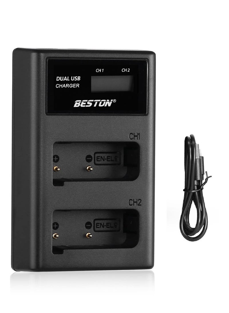 Beston 2 Slot Smart LCD Charger For Nikon EN-EL9 - Image 2
