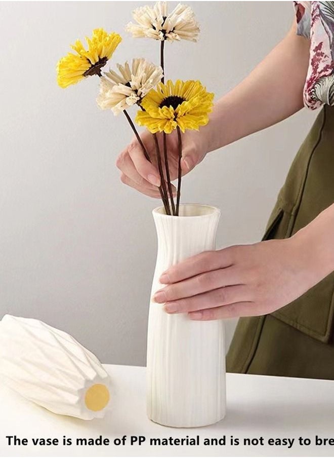 Kutis 1-Piece Nordic Simple Style Vase Floral Decoration for The Home Living Room Bedroom Tabletop Decoration PP Material White 9 x 8 x 23.5 Centimeter  - Image 2