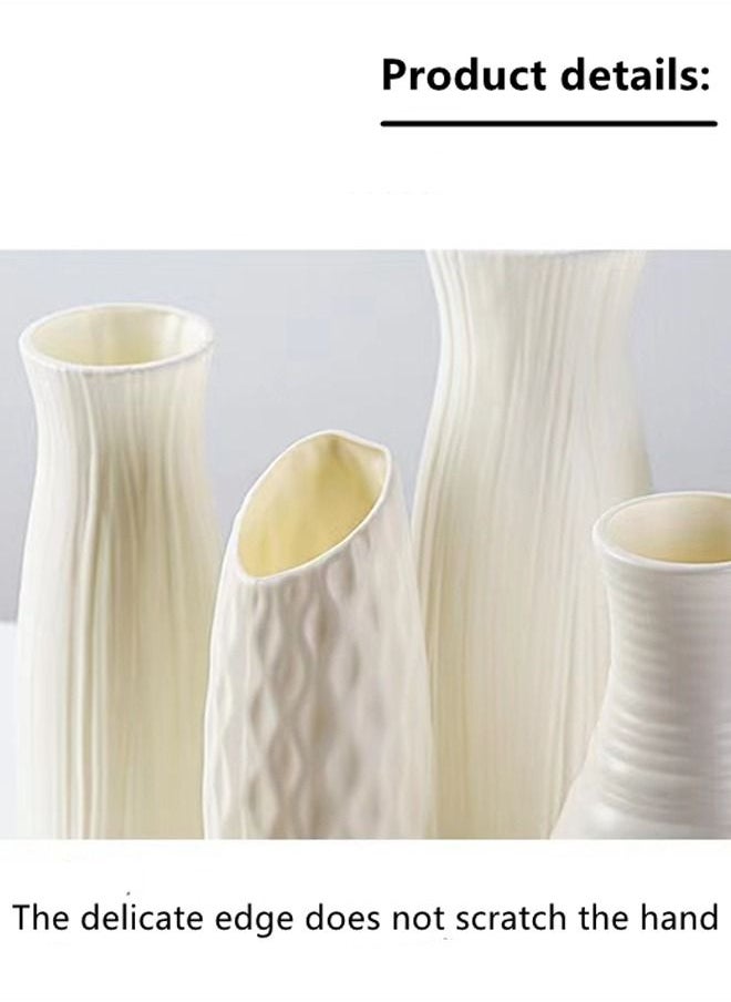 Kutis 1-Piece Nordic Simple Style Vase Floral Decoration for The Home Living Room Bedroom Tabletop Decoration PP Material White 9 x 8 x 23.5 Centimeter  - Image 4